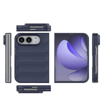 For iPhone Duo Magic Shield Fold PC Shockproof Phone Case - Dark Blue - EDA010203101G