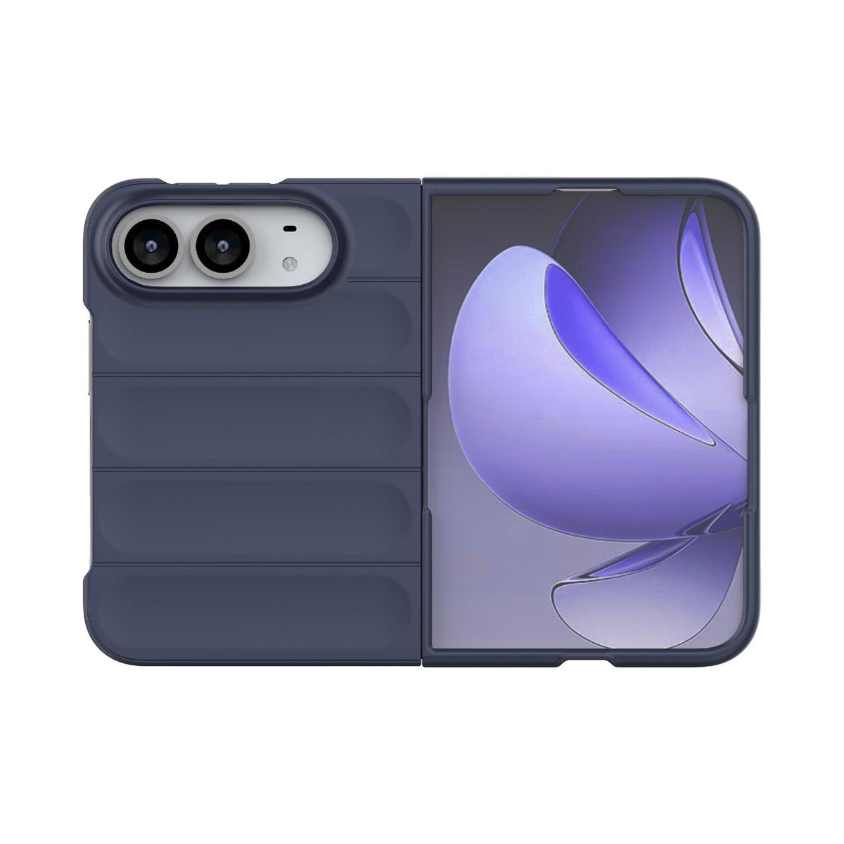 For iPhone Duo Magic Shield Fold PC Shockproof Phone Case - Dark Blue - EDA010203101G