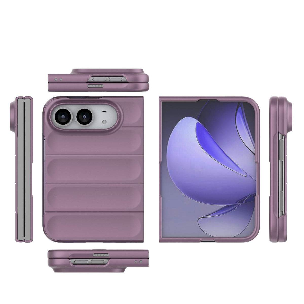 For iPhone Duo Magic Shield Fold PC Shockproof Phone Case - Purple - EDA010203101H