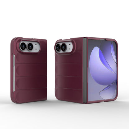 For iPhone Duo Magic Shield Fold PC Shockproof Phone Case - Wine Red - EDA010203101I