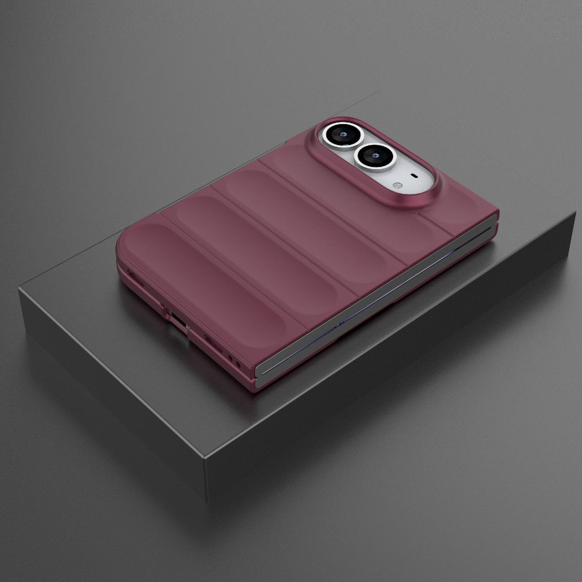 For iPhone Duo Magic Shield Fold PC Shockproof Phone Case - Wine Red - EDA010203101I