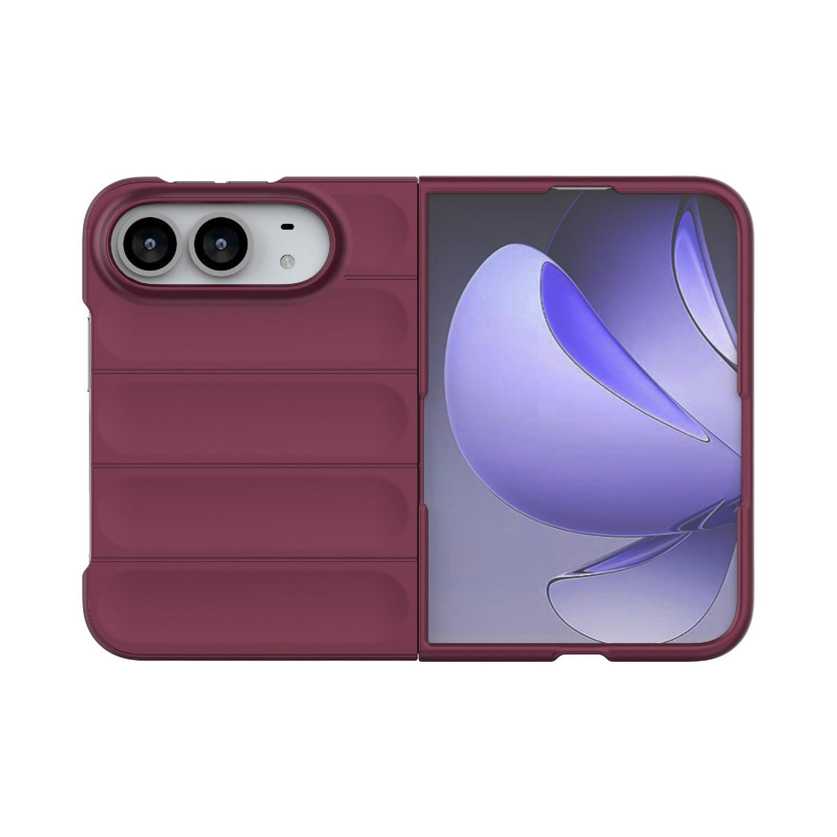 For iPhone Duo Magic Shield Fold PC Shockproof Phone Case - Wine Red - EDA010203101I