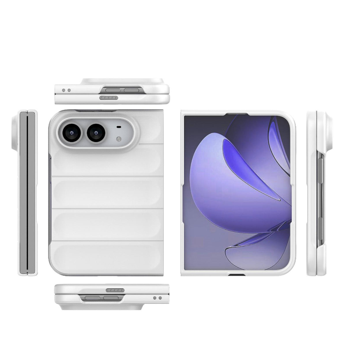 For iPhone Duo Magic Shield Fold PC Shockproof Phone Case - White - EDA010203101J