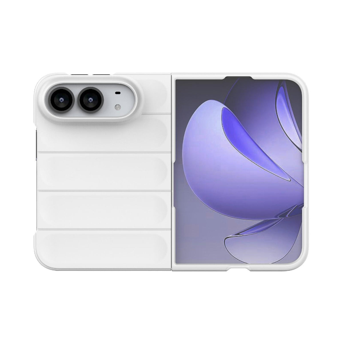 For iPhone Duo Magic Shield Fold PC Shockproof Phone Case - White - EDA010203101J
