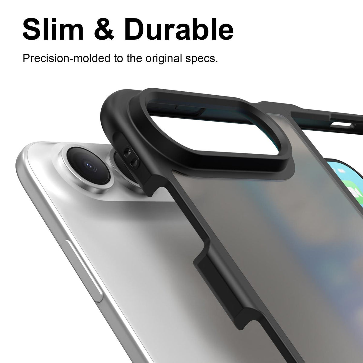For iPhone Duo Fan Dun Series TPU Hybrid PC Frosted Phone Case - Black - EDA010203901A
