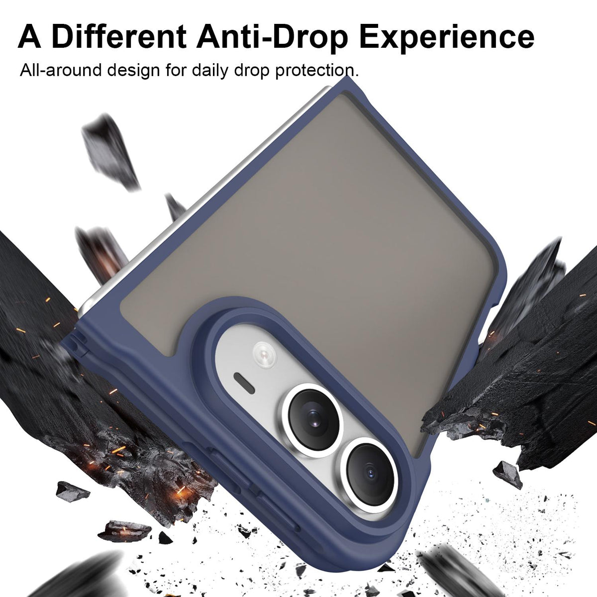 For iPhone Duo Fan Dun Series TPU Hybrid PC Frosted Phone Case - Blue - EDA010203901B