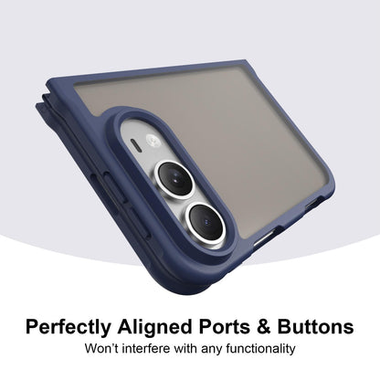 For iPhone Duo Fan Dun Series TPU Hybrid PC Frosted Phone Case - Blue - EDA010203901B