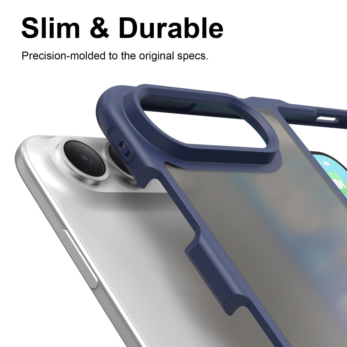 For iPhone Duo Fan Dun Series TPU Hybrid PC Frosted Phone Case - Blue - EDA010203901B