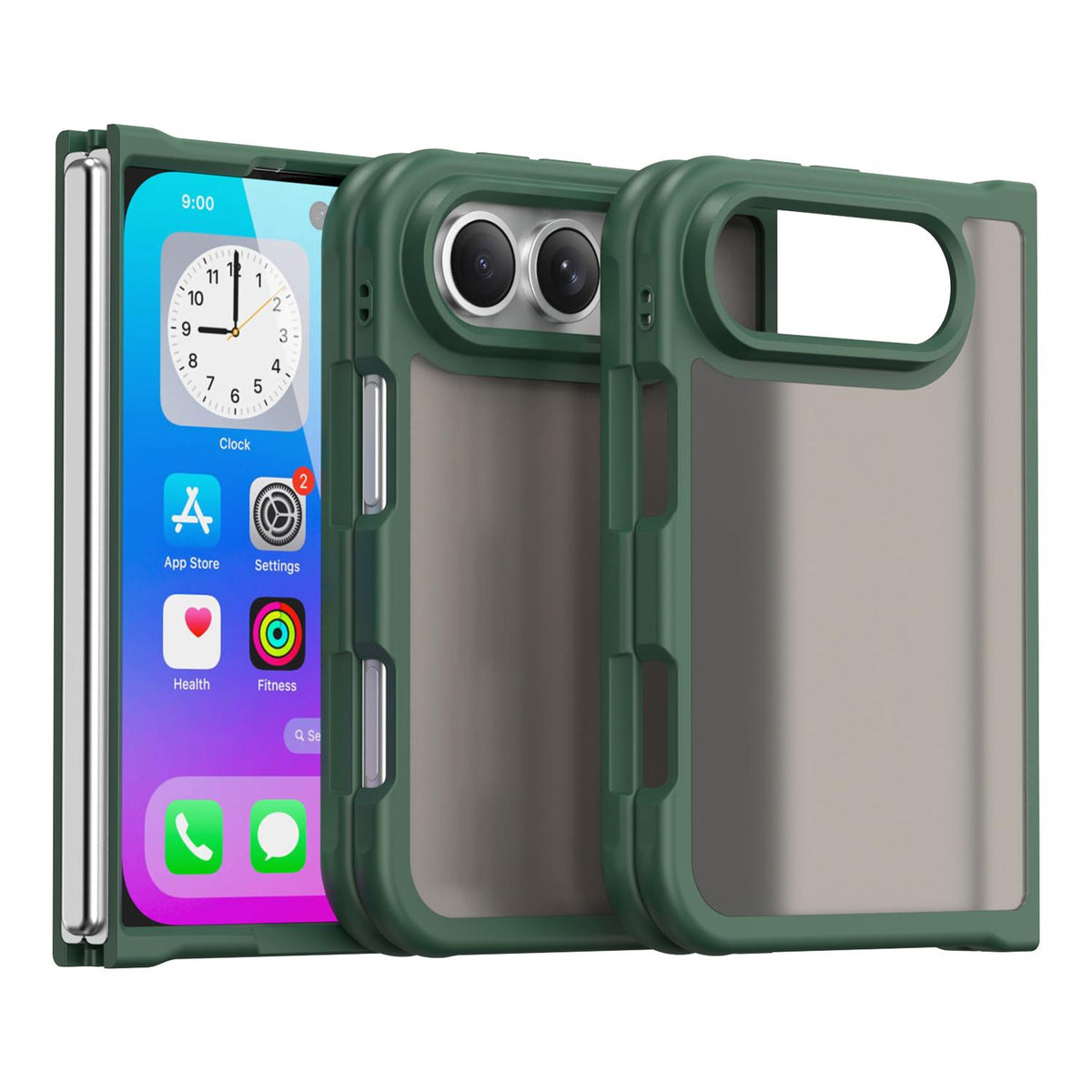 For iPhone Duo Fan Dun Series TPU Hybrid PC Frosted Phone Case - Green - EDA010203901C