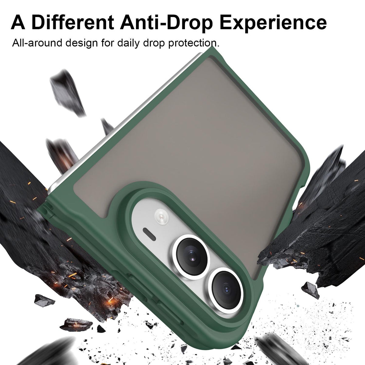 For iPhone Duo Fan Dun Series TPU Hybrid PC Frosted Phone Case - Green - EDA010203901C