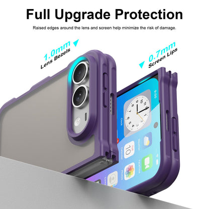 For iPhone Duo Fan Dun Series TPU Hybrid PC Frosted Phone Case - Purple - EDA010203901D