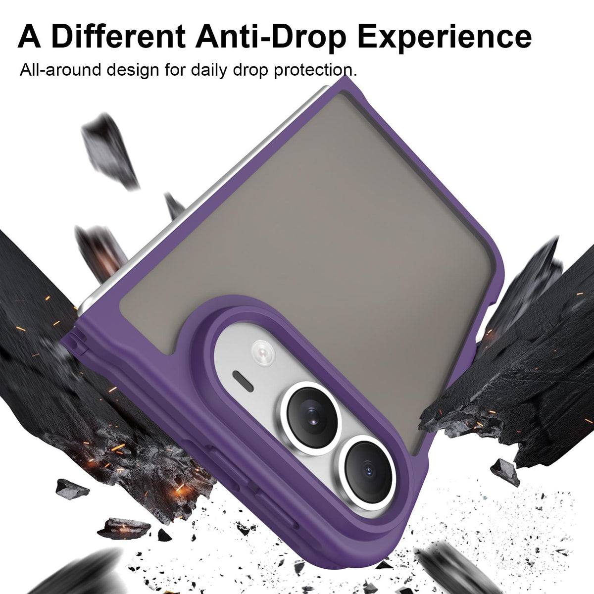 For iPhone Duo Fan Dun Series TPU Hybrid PC Frosted Phone Case - Purple - EDA010203901D
