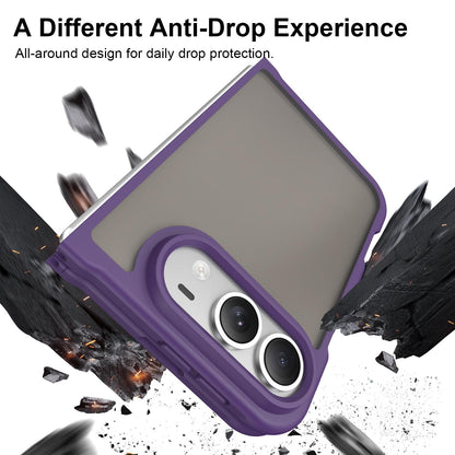 For iPhone Duo Fan Dun Series TPU Hybrid PC Frosted Phone Case - Purple - EDA010203901D