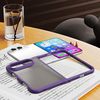 For iPhone Duo Fan Dun Series TPU Hybrid PC Frosted Phone Case - Purple - EDA010203901D