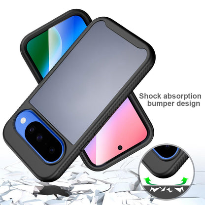For Google Pixel 11 Pro XL Starry Sky Matte Two-Tone TPU Hybrid PC Phone Case with Screen Protector - Black - EDA010204001A
