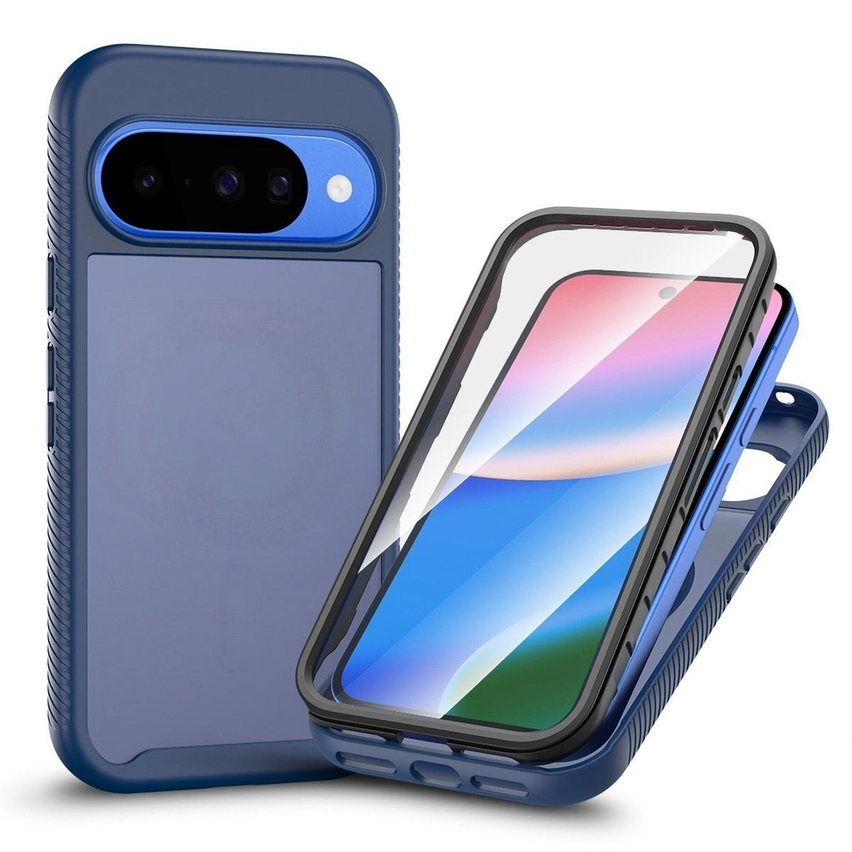 For Google Pixel 11 Pro XL Starry Sky Matte Two-Tone TPU Hybrid PC Phone Case with Screen Protector - Blue - EDA010204001B