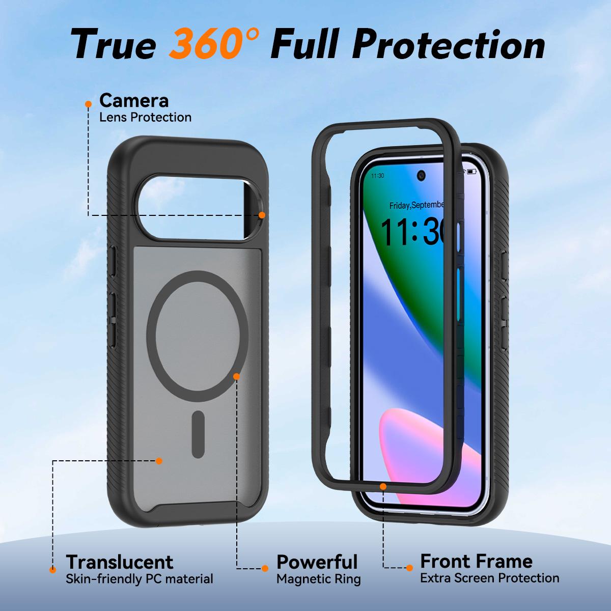 For Google Pixel 11 / 11 Pro Starry Sky Matte Magnetic TPU Hybrid PC Phone Case - Black - EDA010204202A