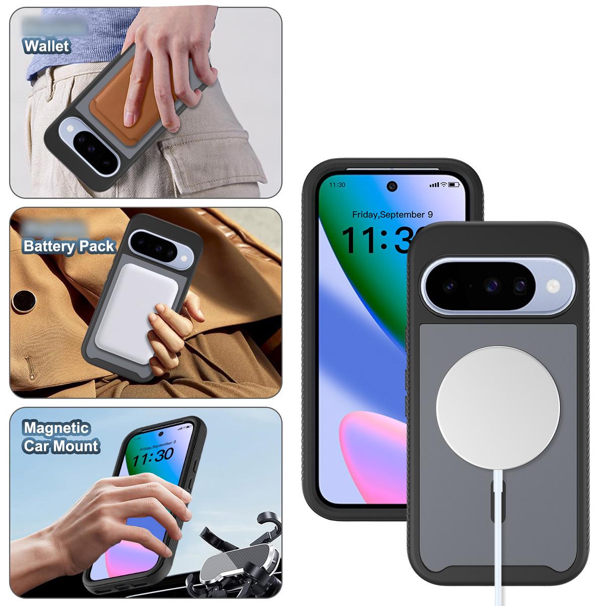 For Google Pixel 11 / 11 Pro Starry Sky Matte Magnetic TPU Hybrid PC Phone Case - Black - EDA010204202A