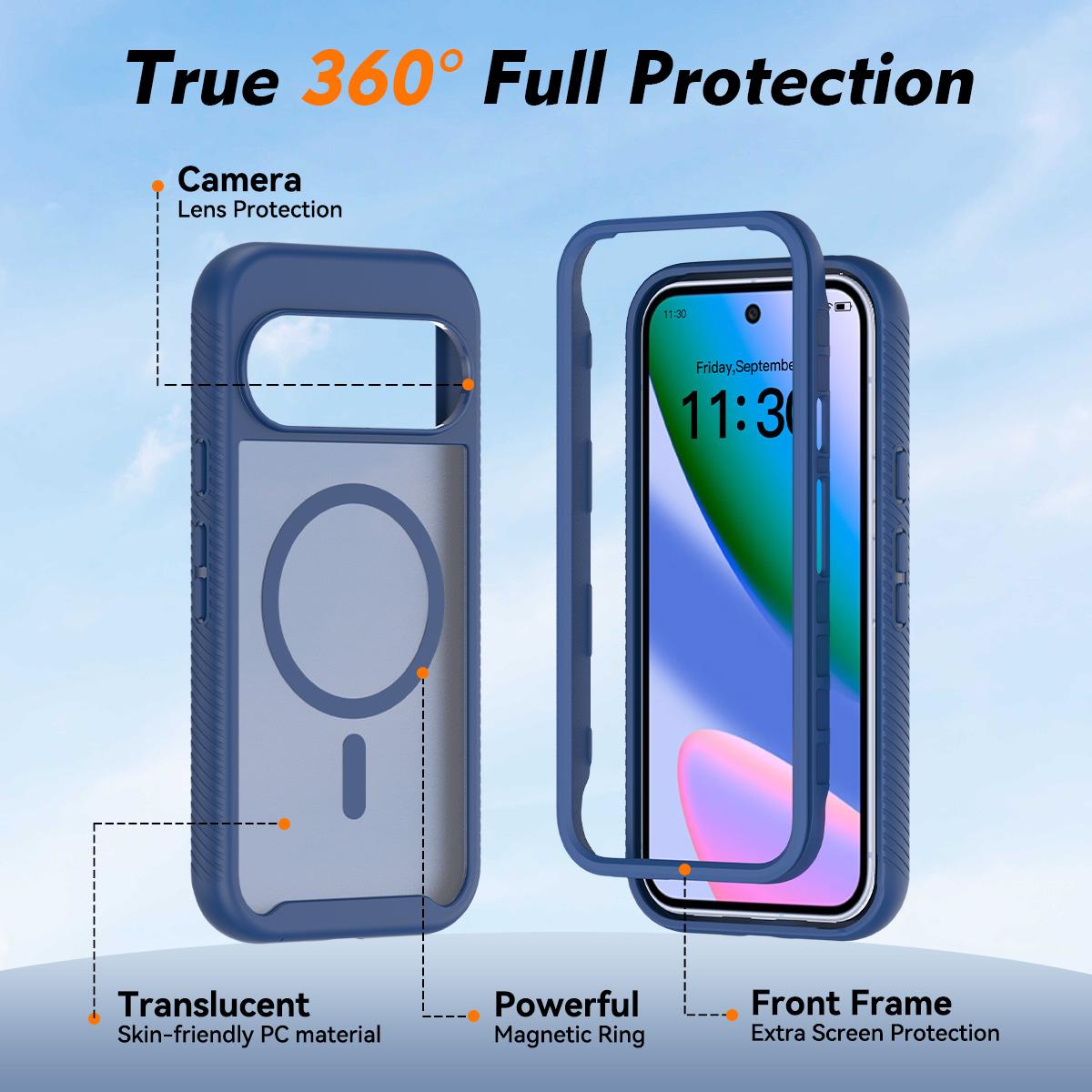For Google Pixel 11 / 11 Pro Starry Sky Matte Magnetic TPU Hybrid PC Phone Case - Blue - EDA010204202B