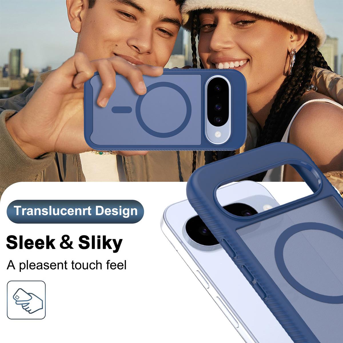 For Google Pixel 11 / 11 Pro Starry Sky Matte Magnetic TPU Hybrid PC Phone Case - Blue - EDA010204202B