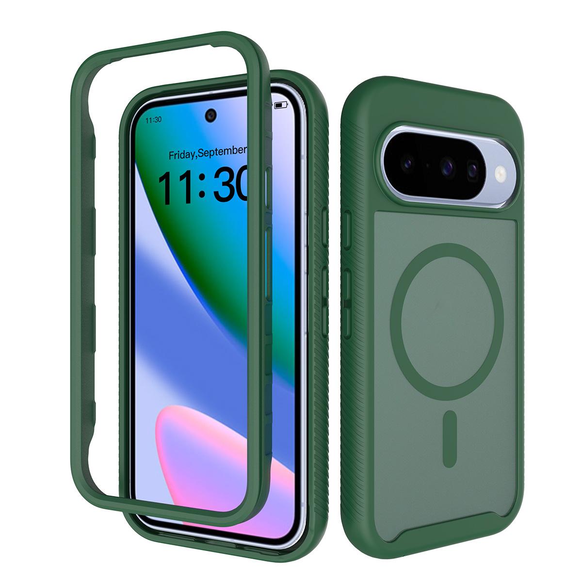 For Google Pixel 11 / 11 Pro Starry Sky Matte Magnetic TPU Hybrid PC Phone Case - Green - EDA010204202C