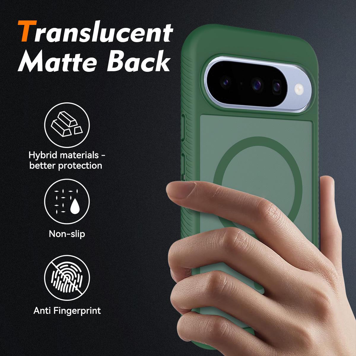 For Google Pixel 11 / 11 Pro Starry Sky Matte Magnetic TPU Hybrid PC Phone Case - Green - EDA010204202C