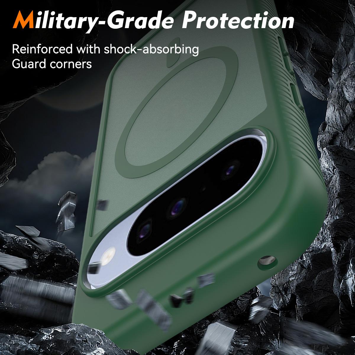 For Google Pixel 11 / 11 Pro Starry Sky Matte Magnetic TPU Hybrid PC Phone Case - Green - EDA010204202C