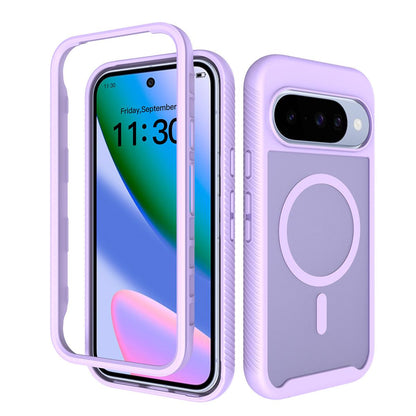 For Google Pixel 11 / 11 Pro Starry Sky Matte Magnetic TPU Hybrid PC Phone Case - Purple - EDA010204202D