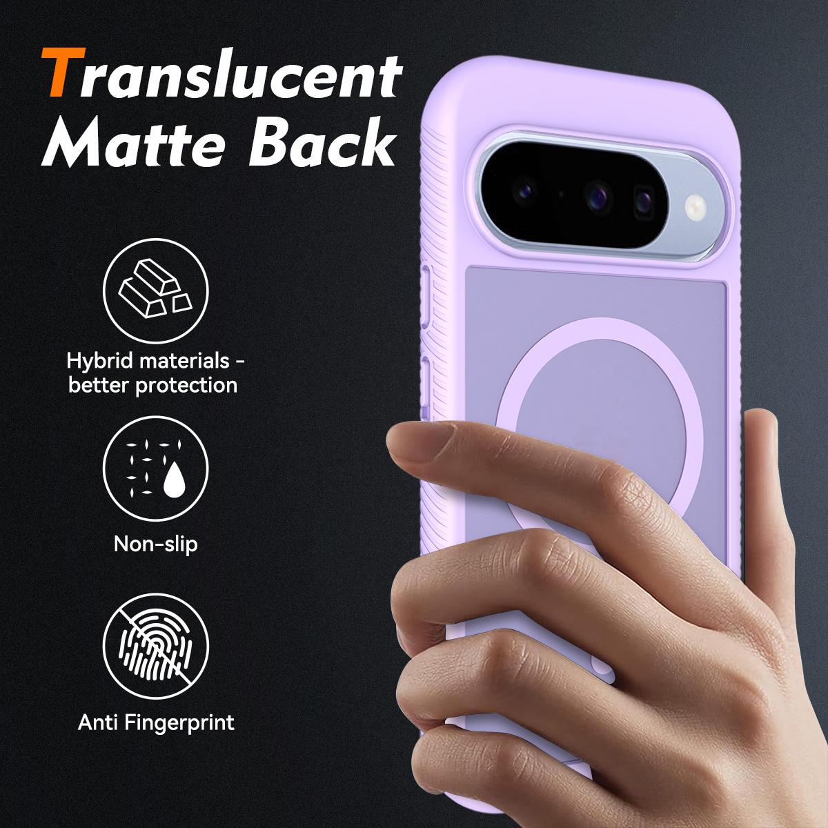 For Google Pixel 11 / 11 Pro Starry Sky Matte Magnetic TPU Hybrid PC Phone Case - Purple - EDA010204202D