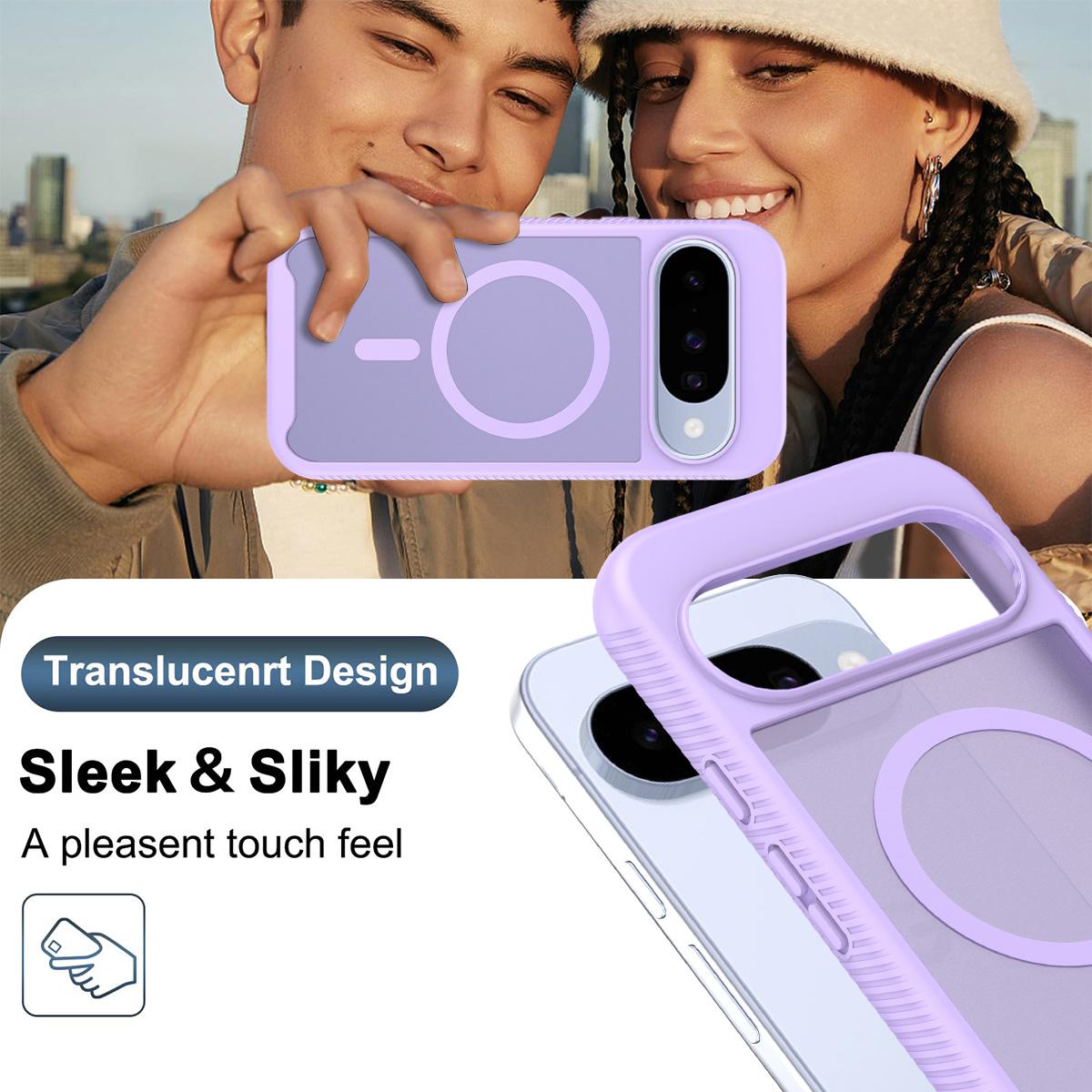 For Google Pixel 11 / 11 Pro Starry Sky Matte Magnetic TPU Hybrid PC Phone Case - Purple - EDA010204202D