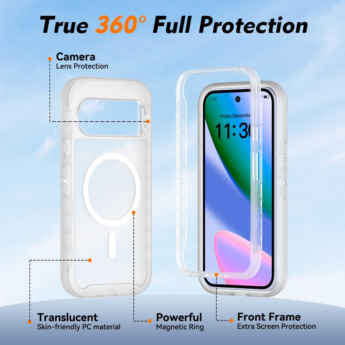 For Google Pixel 11 / 11 Pro Starry Sky Matte Magnetic TPU Hybrid PC Phone Case - Matte Transparent - EDA010204202E