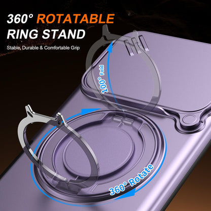 For Honor 600 / 600 Pro Global Camera Sliding Shield Magnetic Rotation Holder Phone Case - Purple - EDA010204401D