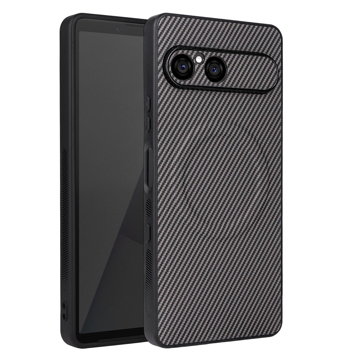 For Sony Xperia 10 VII Precise Cutout Carbon Fiber Texture Vegan Leather Phone Case - Grey - EDA010206107C