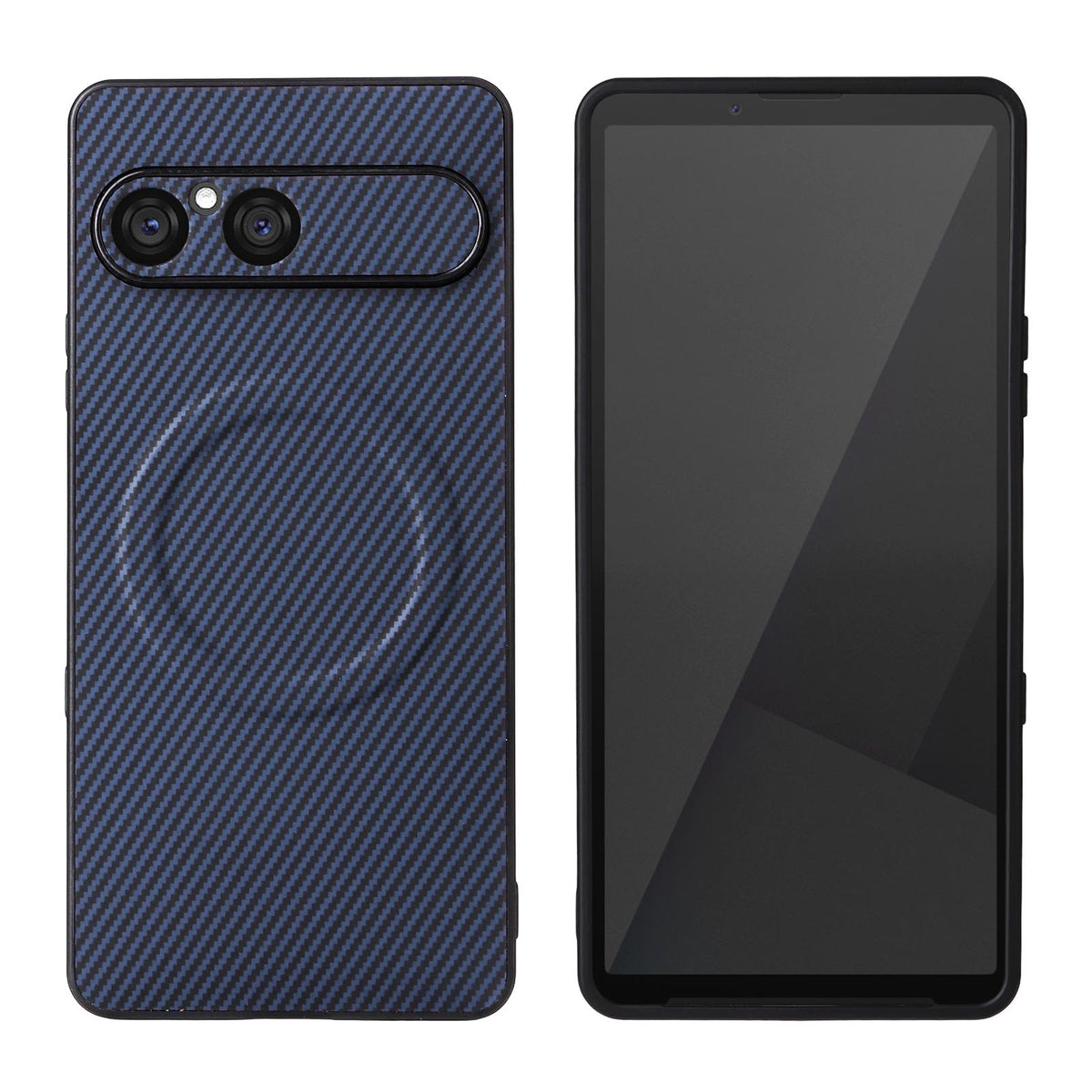 For Sony Xperia 10 VII Precise Cutout Carbon Fiber Texture Vegan Leather Phone Case - Blue - EDA010206107D