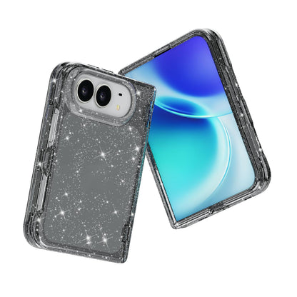 For iPhone Duo Shockproof Terminator Glitter Powder Phone Case - Black - EDA010208401B