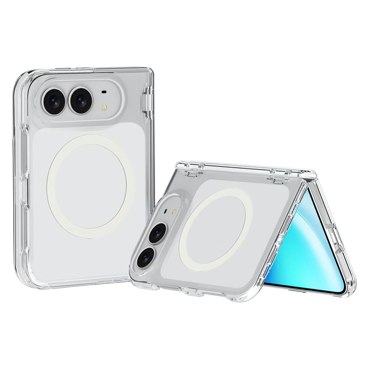 For iPhone Duo Terminator MagSafe Magnetic Phone Case - Transparent - EDA010209001A