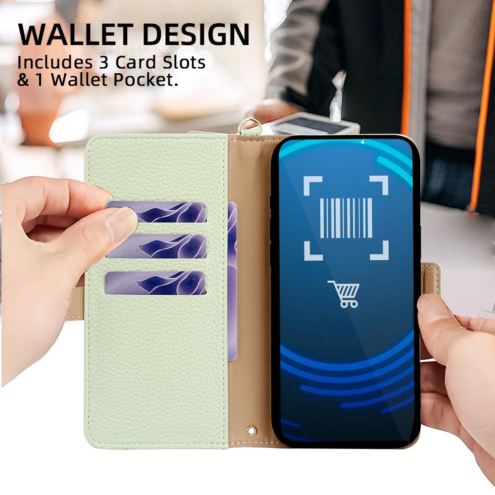 For Google Pixel 9a Bunny Ears Side Magnetic Clasp Vegan Leather Phone Case with Wrist Strap - Green - EDA010209902B