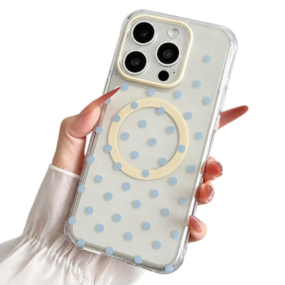 For iPhone 15 Pro Max Precise Cutout Translucent IMD Dots Pattern Magnetic Phone Case - Light Yellow - EDA010211403B