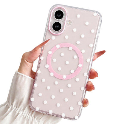For iPhone 17 Precise Cutout Translucent IMD Dots Pattern Magnetic Phone Case - Light Pink - EDA010211407D