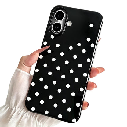 For iPhone 17 Precise Cutout Translucent IMD Dots Pattern Magnetic Phone Case - Black - EDA010211407E