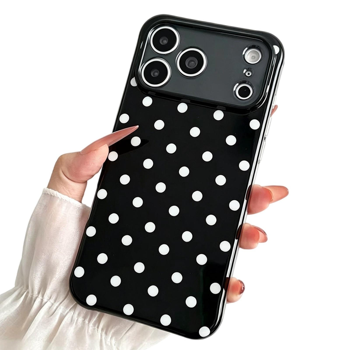 For iPhone 17 Pro Max Precise Cutout Translucent IMD Dots Pattern Magnetic Phone Case - Black - EDA010211409E