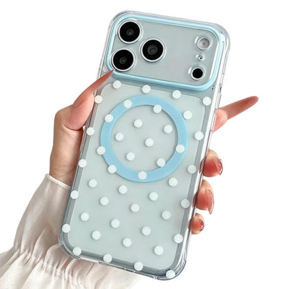 For iPhone 18 Pro Precise Cutout Translucent IMD Dots Pattern Magnetic Phone Case - Ice Blue - EDA010211410C