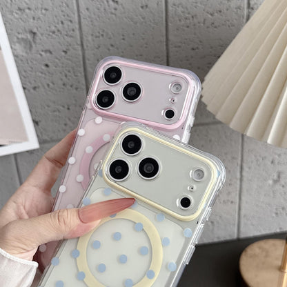 For iPhone 17 Pro Max Precise Cutout Translucent IMD Dots Pattern Magnetic Phone Case - Cherry Red - EDA010211409F