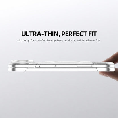 For iPhone Duo Crystal Clear Magnetic Phone Case with 360 Rotation Holder - Cherry Red - EDA010213501B