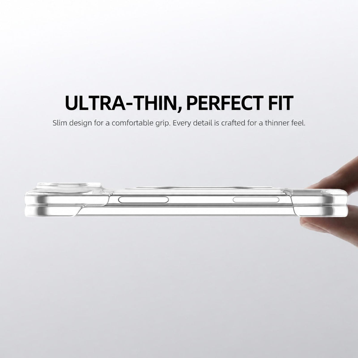For iPhone Duo Crystal Clear Magnetic Phone Case with 360 Rotation Holder - Silver - EDA010213501C