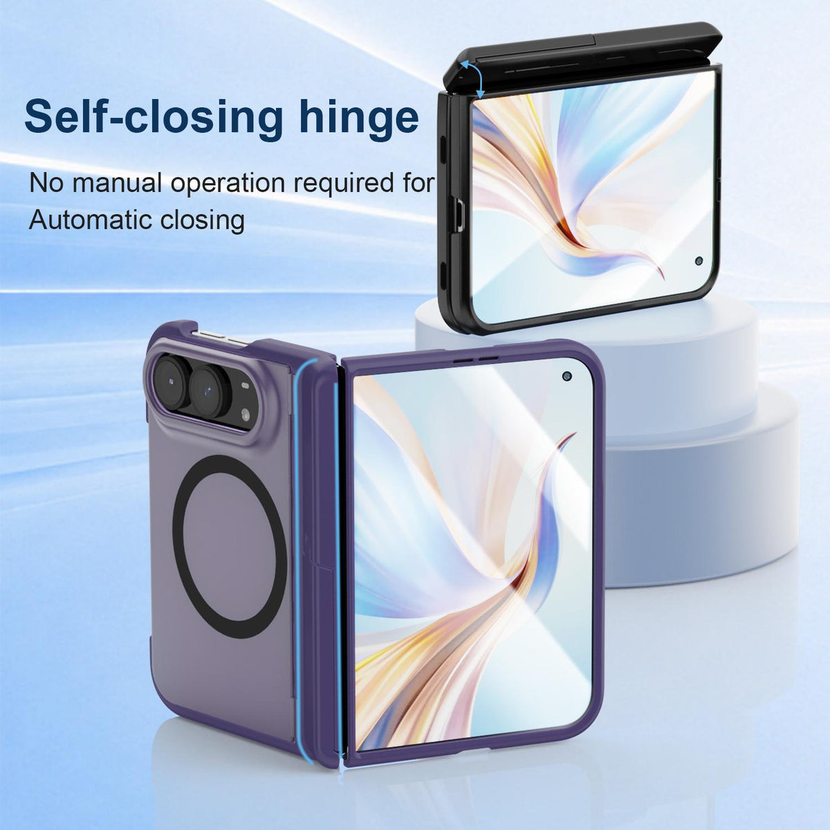 For iPhone Duo Integrated Skin-Friendly Magnetic Phone Case with Holder - Black - EDA010213701D