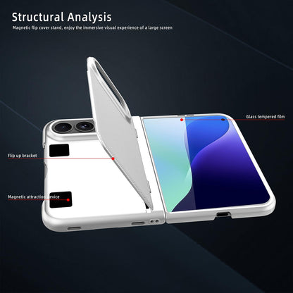 For iPhone Duo Integrated Flip Cover Holder Spray-Coated Finish Phone Case - Blue - EDA010213801A