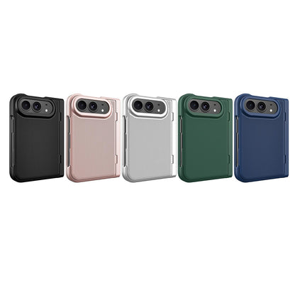 For iPhone Duo Integrated Flip Cover Holder Spray-Coated Finish Phone Case - Gold - EDA010213801D
