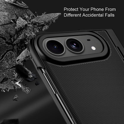 For iPhone Duo Integrated Flip Cover Holder Spray-Coated Finish Phone Case - Gold - EDA010213801D