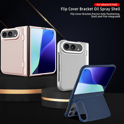 For iPhone Duo Integrated Flip Cover Holder Spray-Coated Finish Magnetic Phone Case - Green - EDA010213901B
